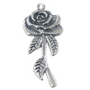 Pendant, Zinc Alloy Jewelry Findings, Flower 19x42mm, Sold by Bag