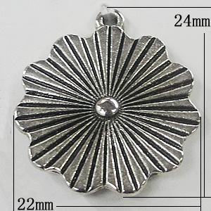 Pendant, Zinc Alloy Jewelry Findings, 22x24mm, Sold by Bag