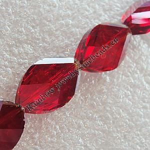 Glass Crystal Beads, Twist Faceted Flat Oval 14x21mm Hole:1mm, Sold by Bag