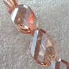 Glass Crystal Beads, Twist Faceted Flat Oval 13x20mm Hole:1mm, Sold by Bag