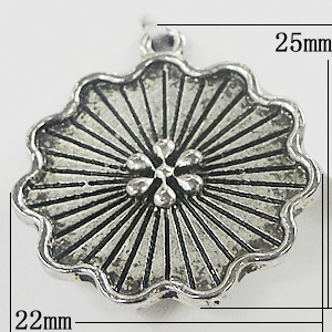 Pendant, Zinc Alloy Jewelry Findings, 22x25mm, Sold by Bag
