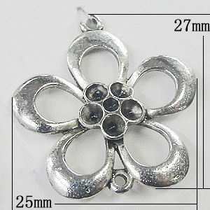 Connectors, Zinc Alloy Jewelry Findings, Flower 25x27mm, Sold by Bag