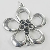 Connectors, Zinc Alloy Jewelry Findings, Flower 25x27mm, Sold by Bag