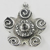 Pendant, Zinc Alloy Jewelry Findings, Flower 21x25mm, Sold by Bag