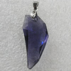 Glass Crystal Pendants Without Pendant Bail, Faceted Nugget 29x12mm Hole:1mm, Sold by Bag