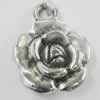 Pendant, Zinc Alloy Jewelry Findings, Flower 17x22mm, Sold by Bag