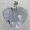 Glass Crystal Pendants Without Pendant Bail, Faceted Heart 19x17mm Hole:1mm, Sold by Bag