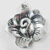 Pendant, Zinc Alloy Jewelry Findings, Flower 18x22mm, Sold by Bag