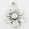 Pendant, Zinc Alloy Jewelry Findings, Flower 16x22mm, Sold by Bag