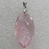 Glass Crystal Pendants Without Pendant Bail, Faceted Horse Eye 31x15mm Hole:1mm, Sold by Bag