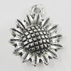 Pendant, Zinc Alloy Jewelry Findings, Flower 14x18mm, Sold by Bag