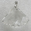 Glass Crystal Pendants Without Pendant Bail, Faceted Sector 24x28mm Hole:1mm, Sold by Bag