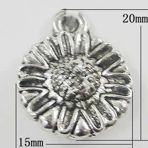 Pendant, Zinc Alloy Jewelry Findings, 15x20mm, Sold by Bag