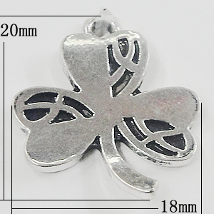 Pendant, Zinc Alloy Jewelry Findings, Flower 18x20mm, Sold by Bag