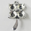 Pendant, Zinc Alloy Jewelry Findings, Flower 10x20mm, Sold by Bag