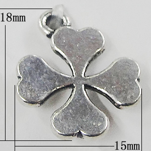 Pendant, Zinc Alloy Jewelry Findings, Flower 15x18mm, Sold by Bag