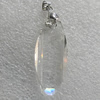 Glass Crystal Pendants Without Pendant Bail, Faceted Oval 38x14mm Hole:1mm, Sold by Bag
