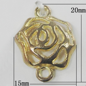 Connectors, Zinc Alloy Jewelry Findings, Flower 15x20mm, Sold by Bag