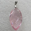 Glass Crystal Pendants Without Pendant Bail, Faceted Horse Eye 31x15mm Hole:1mm, Sold by Bag