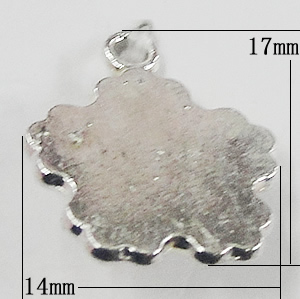 Pendant, Zinc Alloy Jewelry Findings, Flower 14x17mm, Sold by Bag