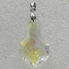 Glass Crystal Pendants Without Pendant Bail, Faceted Calabash 30x17mm Hole:1mm, Sold by Bag