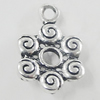 Pendant, Zinc Alloy Jewelry Findings, Flower 10x15mm, Sold by Bag