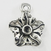Pendant, Zinc Alloy Jewelry Findings, Flower 12x16mm, Sold by Bag