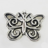 Pendant, Zinc Alloy Jewelry Findings, Butterfly 23x18mm, Sold by Bag