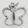 Pendant, Zinc Alloy Jewelry Findings, Butterfly 19x19mm, Sold by Bag