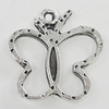 Pendant, Zinc Alloy Jewelry Findings, Butterfly 19x19mm, Sold by Bag