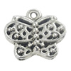 Pendant, Zinc Alloy Jewelry Findings, Butterfly 16x15mm, Sold by Bag