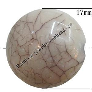 Imitate Gemstone Acrylic Beads, Flat Round 17mm Hole:2mm, Sold by Bag