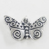 Pendant, Zinc Alloy Jewelry Findings, Butterfly 21x12mm, Sold by Bag