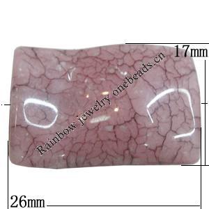 Imitate Gemstone Acrylic Beads, Twist Rectangle 26x17mm Hole:2mm, Sold by Bag