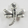 Pendant, Zinc Alloy Jewelry Findings, Dragonfly 12x14mm, Sold by Bag