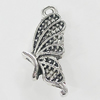 Pendant, Zinc Alloy Jewelry Findings, Butterfly 10x23mm, Sold by Bag