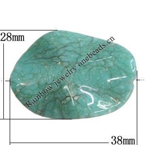 Imitate Gemstone Acrylic Beads, 38x28mm Hole:1.5mm, Sold by Bag