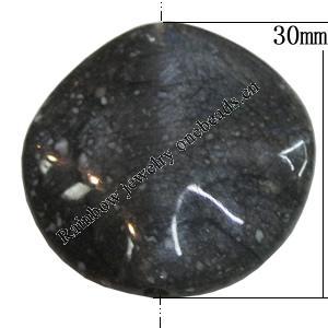Imitate Gemstone Acrylic Beads, Twist Flat Round 30mm Hole:2mm, Sold by Bag