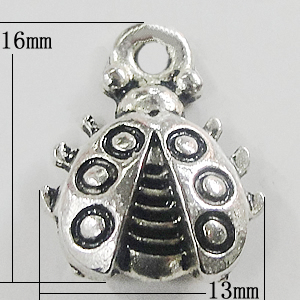 Pendant, Zinc Alloy Jewelry Findings, 13x16mm, Sold by Bag