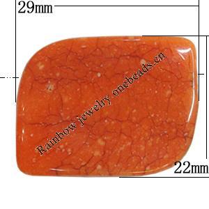 Imitate Gemstone Acrylic Beads, Rectangle 29x22mm Hole:1.5mm, Sold by Bag