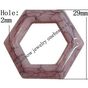 Imitate Gemstone Acrylic Beads, Polygon 29mm Hole:2mm, Sold by Bag