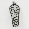 Pendant, Zinc Alloy Jewelry Findings, Shoes 10x23mm, Sold by Bag