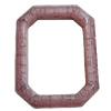 Imitate Gemstone Acrylic Beads, Hollow Polygon O:44mm I:34mm, Sold by Bag