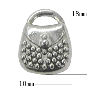 Pendant, Zinc Alloy Jewelry Findings, Bag 10x18mm, Sold by Bag