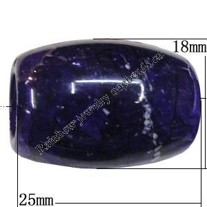 Imitate Gemstone Acrylic Beads, Drum 25x18mm Hole:8mm, Sold by Bag