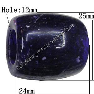 Imitate Gemstone Acrylic Beads, Drum 25x24mm Hole:12mm, Sold by Bag