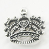 Pendant, Zinc Alloy Jewelry Findings, Crown 20x19mm, Sold by Bag