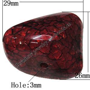 Imitate Gemstone Acrylic Beads, Nugget 29x26mm Hole:3mm, Sold by Bag