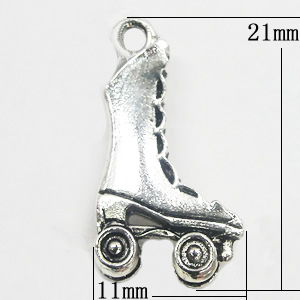 Pendant, Zinc Alloy Jewelry Findings, Shoes 11x21mm, Sold by Bag