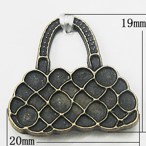 Pendant, Zinc Alloy Jewelry Findings, Bag 20x19mm, Sold by Bag